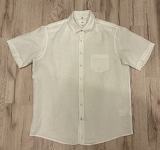 BRAX Herren Leinen Hemd Gr. L Weiß Neu