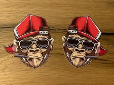 Cool monkey aufkleber biker - 2x,