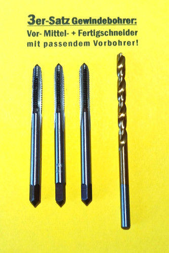 3er satz gewindebohrer - 3er-satz,