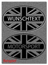 Union Jack 2 Aufkleber mit Wunschtext Triumph, Royal Enfield etc. 38 Farben T028