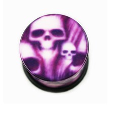 1 PAAR Lila Totenkopf Skull