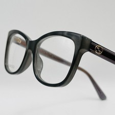 Gucci Brille Damen oval grau GG Logo gold GG 3866 NEU