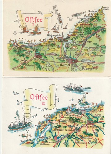 Landkartenmotiv ostsee i - ak,