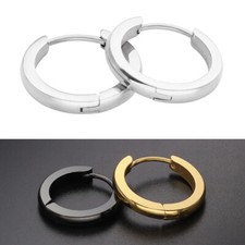 Creolen Edelstahl Rund 7-14 mm Innendurchmesser Damen Herren Ohrringe