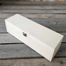 Vintage Weinholzkasten 35x10,5x10 cm natur Weintruhe Shabby Holz Handarbeit