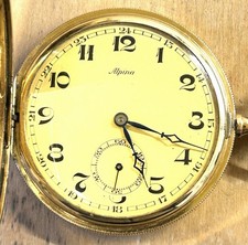 ALPINA-Taschenuhr, stark vergoldet , Art Deco, 30-er Jahre, Handaufzug