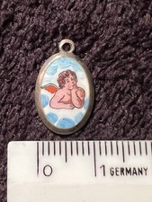 Antik Anhänger Silber 800 Gott Schütze Dich Erzengel Raphael 19. Jh