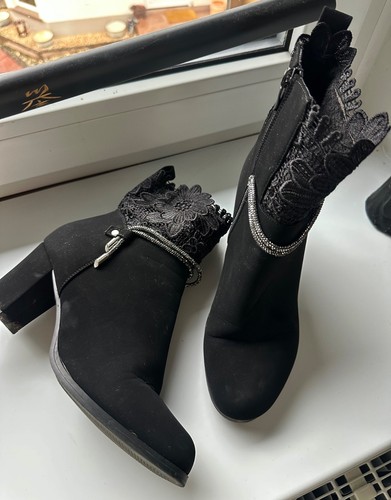 Damen boots schwarz - schwarz, –