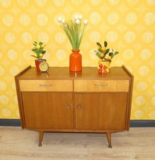 kleines 60er Jahre Sideboard 102cm Kommode Nußbaum mid century 2 Schubladen 60s