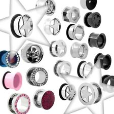 1x XXL Edelstahl Flesh Tunnel Plug Ø 12-22mm Piercing Ohrschmuck Unisex Dehner 