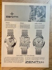 Zenith Z 65 & Captain de Luxe 1968 Vintage Watch Ad Werbung Reklame Le Jocle
