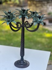 Schwerer Metall- Kerzenleuchter Jugendstil 