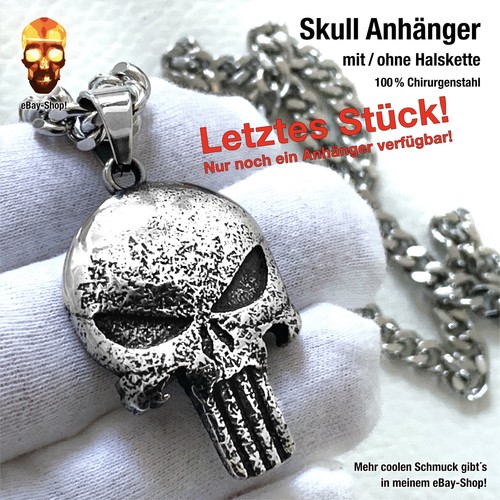 Skull anhänger edelstahl - skull,