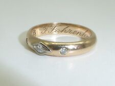 585 Gold Ring 14K Rotgold 4,88 g Diamant Ehering Gravur RG 57 - 18 mm 8945