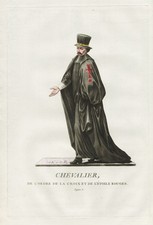 Knights of the Cross with the red Star costume Tracht Kupferstich 1784