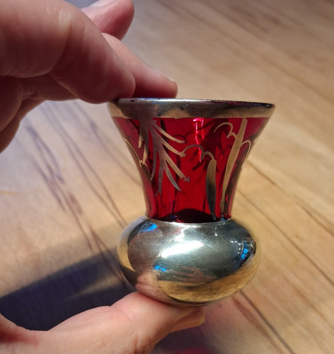 Art deco miniatur vase silver - deco,