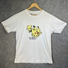 Uniqlo x Pokémon Pikachu Shirt Herren M weiß James Jarvis Grafik Print T-Shirt