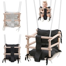 Kinderschaukel Schaukel Gartenschaukel 3 in 1 Massivholz Babyschaukel Kindersitz