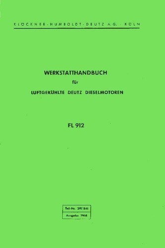 Werkstatthandbuch deutz motor - werkstatthandbuch,