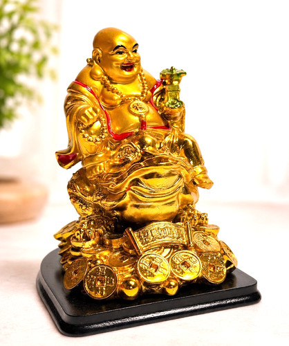 Goldener lachender buddha - goldener, auf