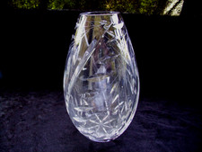Alte Ovale Kristallvase - handgeschliffen  16 cm hoch - Tritscheler-Winterhalder