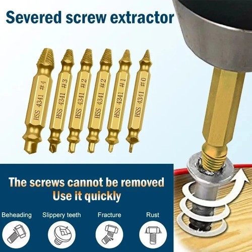 Damaged screw extractor set - extractor,