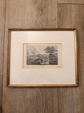 Antike Stadtansicht Jena 1558 – Allersthausen Kupferstich um 1820, gerahmt