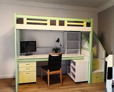 Hochbett mit schreibtisch - mit,