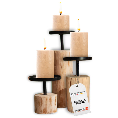 Kerzenständer 3er set rund - kerzenständer,