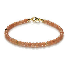 Sonnenstein Armband - Edelstein Armband - 925 Silber vergoldet - Armkette Z207