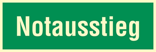 Notausstieg fluchtwegschild - notausstieg,