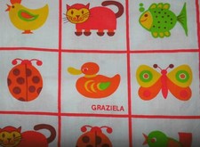 Baby Bettwäsche 70er vintage Stoff fabric 70s bedlinen nähen diy Tiere Graziela