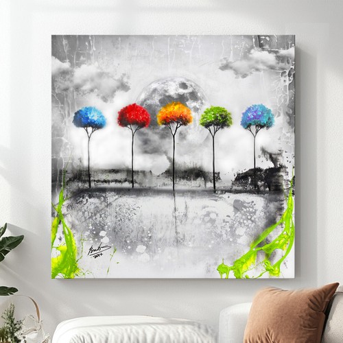 Landschaft bäume bunt - landschaft,