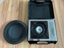 Campingkocher Gaskocher Butan neuw. mit Grillaufsatz Modell + Windschutzscheibe