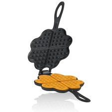 Gusseisen Waffeleisen Herzform Waffeln Herzwaffeln Doppelform mit Stiel BBQ-Toro