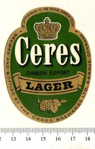 Dänisches bieretikett ceres - dänisches,