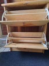 Schuhschrank 77cm hoch 64 cm breit 34 cm Kiefer mit 2 Aufladen Vollholz gbraucht