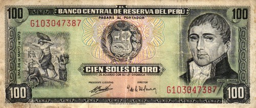 Peru p102c 100 soles - peru,