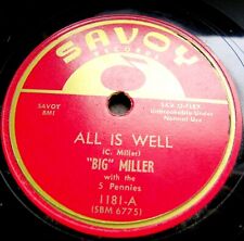 0158/ BIG MILLER-Rythm+Blues-All is well-Try to understand-TOP 78rpm Schellack