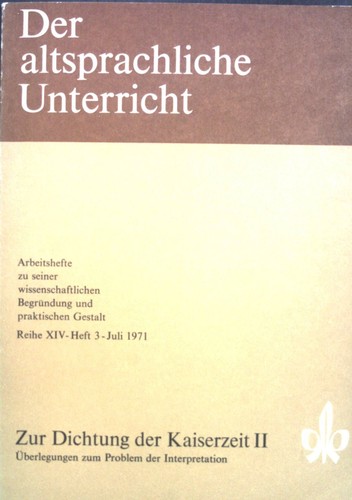 Der altsprachliche unterricht - altsprachliche,