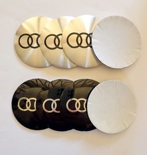 4x Audi Aluminium Felgenemblem Aufkleber Nabenkappen Mitte Radkappe Logo Decal