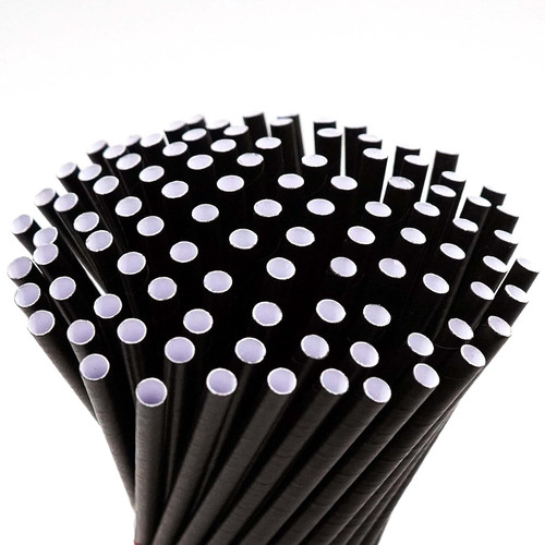 Trinkhalme papier schwarz 24 - schwarz, i