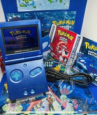 Game Boy Advance SP | Kyogre-/Saphir-Optik | Zubehörpaket | optisch wie neu