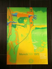 Plakat Olympia 1972 Bogenschießen Ottl Aicher "Munich 1972" original top