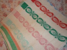 DDR Kinder / Baby Badetuch Frottee VEB Frottana  bunte Ornamente 94 x 94cm