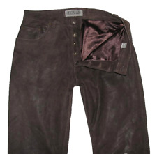 " ENJOY " Herren- LEDERJEANS / Nubuk- Lederhose in dkl.- braun ca. W32-33"/ L33"