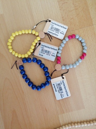 Holzketten 3 armbänder - 16, &