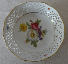Durchbruchschale Porzellan Form Marienbad Ingres Weiss  BLUMEN Ø ca.23cm K10