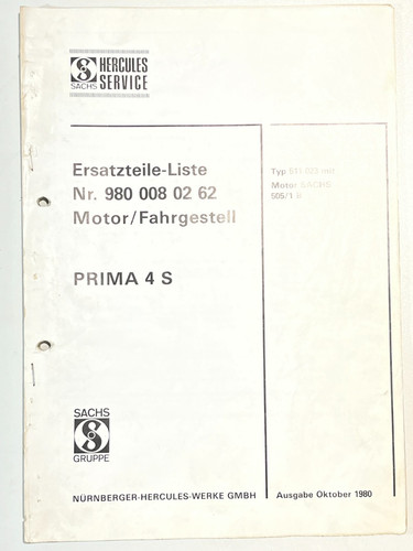 Ersatzteilliste sachs hercules - sachs,