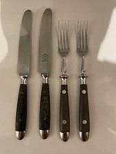4 EICHENLAUB  Besteck, Altdeutsch, Ebenholz,  2 Messer + 2 Gabeln